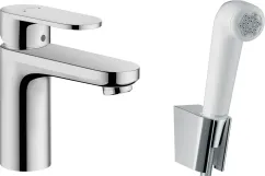 Змішувач для умивальника Hansgrohe VERNIS BLEND 100 з гігієнічною лiйкою, колiр лiйки - бiлий