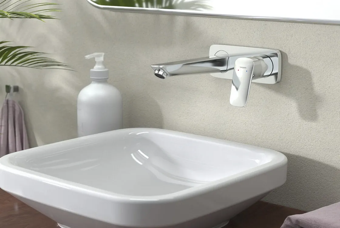 Смеситель для раковины Hansgrohe Logis, однорычажный, настенный, прих. монтаж, хром Фото - 1