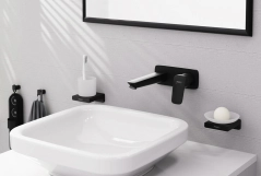 Смеситель для умывальника Hansgrohe Logis, черный матовый (71220670) Фото - 1