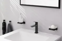 Змішувач для раковини Hansgrohe Logis із зливним набором чорний матовий (71251670) Фото - 2