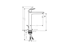 Смеситель для раковины Hansgrohe Logis 240, однорычажный, со сливным набором pop-up, хром Фото - 3