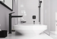 Смеситель для умывальника Hansgrohe Logis 240, однорычажный, черный матовый Фото - 3