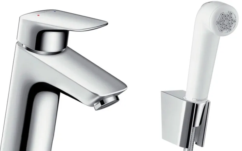 Смеситель для раковины Hansgrohe Logis, однорычажный с гигиеническим душем