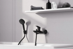 Змішувач для  ванни Hansgrohe LOGIS, одноважільний,  чорний матовий Фото - 1