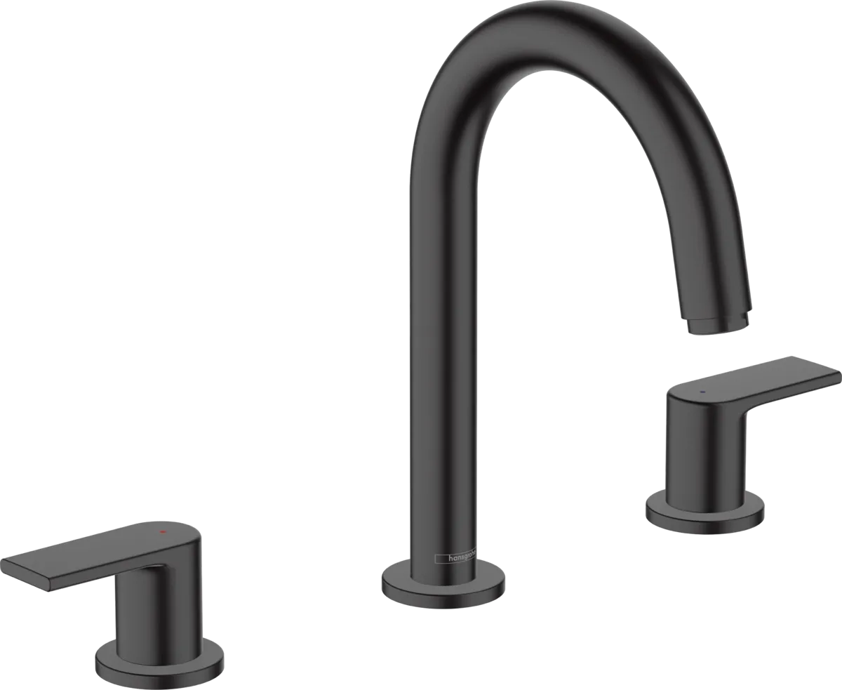 Смеситель для умывальника Hansgrohe VERNIS SHAPE на 3 отв, со сливным набором, черный матовый