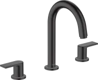 Смеситель для умывальника Hansgrohe VERNIS SHAPE на 3 отв, со сливным набором, черный матовый
