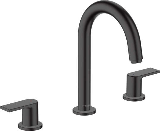 Змішувач для умивальника Hansgrohe VERNIS SHAPE на 3 отв, зі зливним набором, чорний матовий