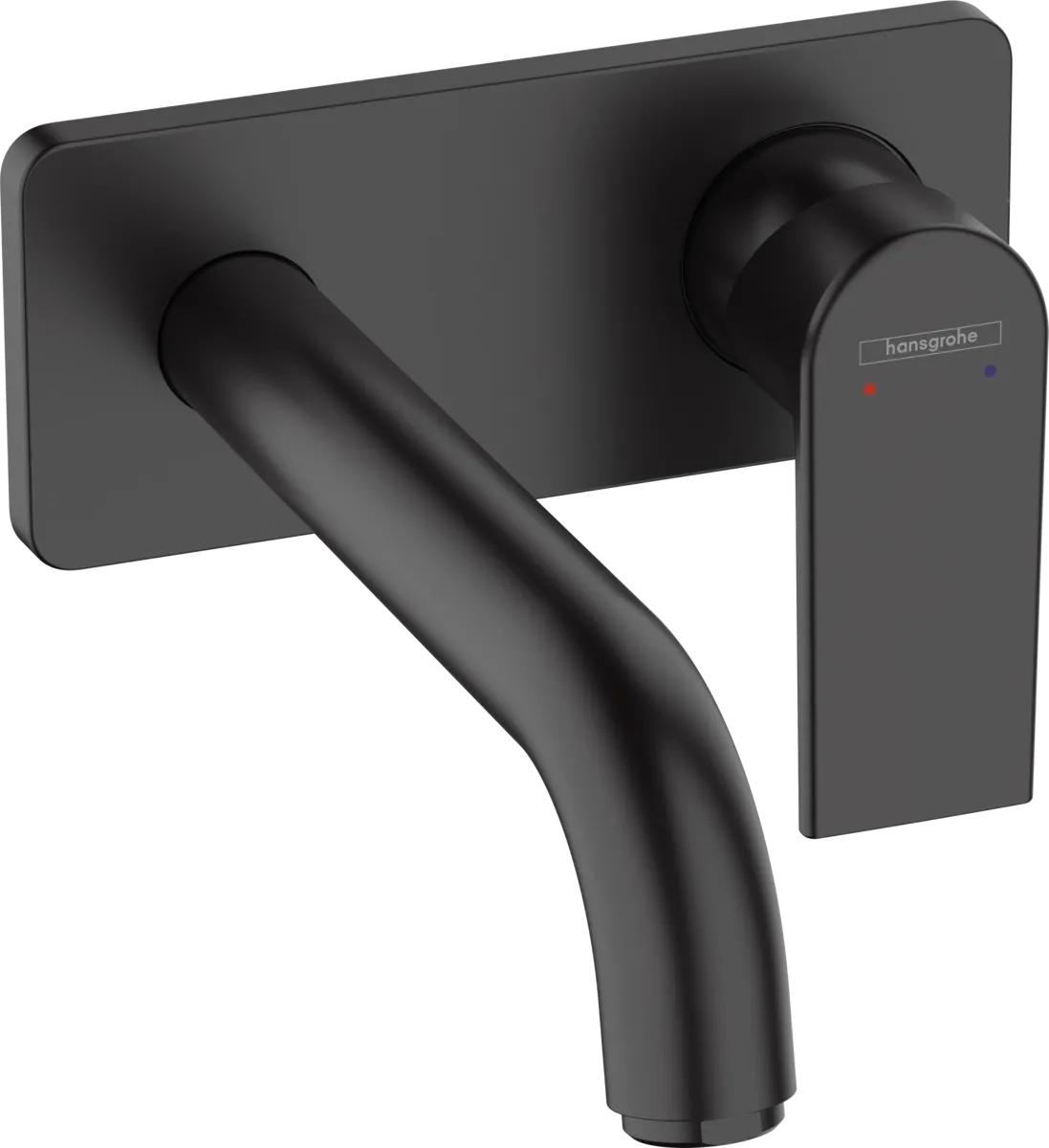 Смеситель для умывальника Hansgrohe VERNIS SHAPE, однорычажный, настенный, черный матовый