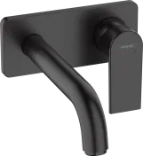 Смеситель для умывальника Hansgrohe VERNIS SHAPE, однорычажный, настенный, черный матовый