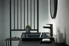Змішувач  для умивальника Hansgrohe Talis E 110 одноважільний, зі зливним гарнітуром (71710670) Фото - 1