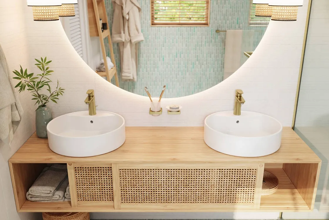 Смеситель для умывальник Hansgrohe Talis E 110 с донным клапаном pop-up, золото (71710990) Фото - 1