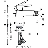 Смеситель для биде Hansgrohe Talis E с донным клапаном, бронза (71720140) Фото - 1