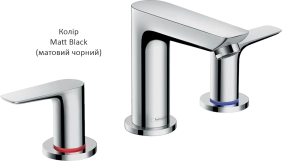 Змішувач для умивальника Hansgrohe Talis E на 3 отвори, чорний матовий (71733670) Фото - 1
