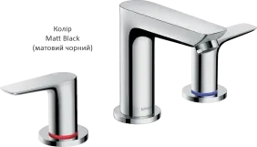 Смеситель для умывальника Hansgrohe Talis E на 3 отверстия, черный матовый (71733670) Фото - 1