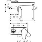 Смеситель для умывальник Hansgrohe Talis E 110 скрытого монтажа 225мм, золото (71734990) Фото - 1