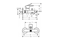 Смеситель для ванны Hansgrohe Talis E, хром (71740000) Фото - 1