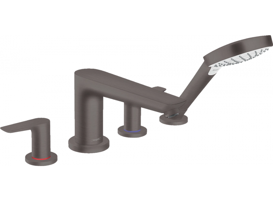 Змішувач врізний на край ванни Hansgrohe Talis E на 4 отвори, чорний хром (71748340)