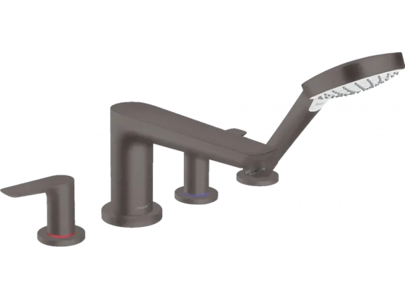 Смеситель врезной на край ванны Hansgrohe Talis E на 4 отверстия, черный хром (71748340)
