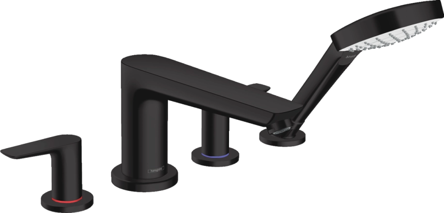 Смеситель для ванны Hansgrohe Talis E на 4 отверстия, черный матовый (71748670)
