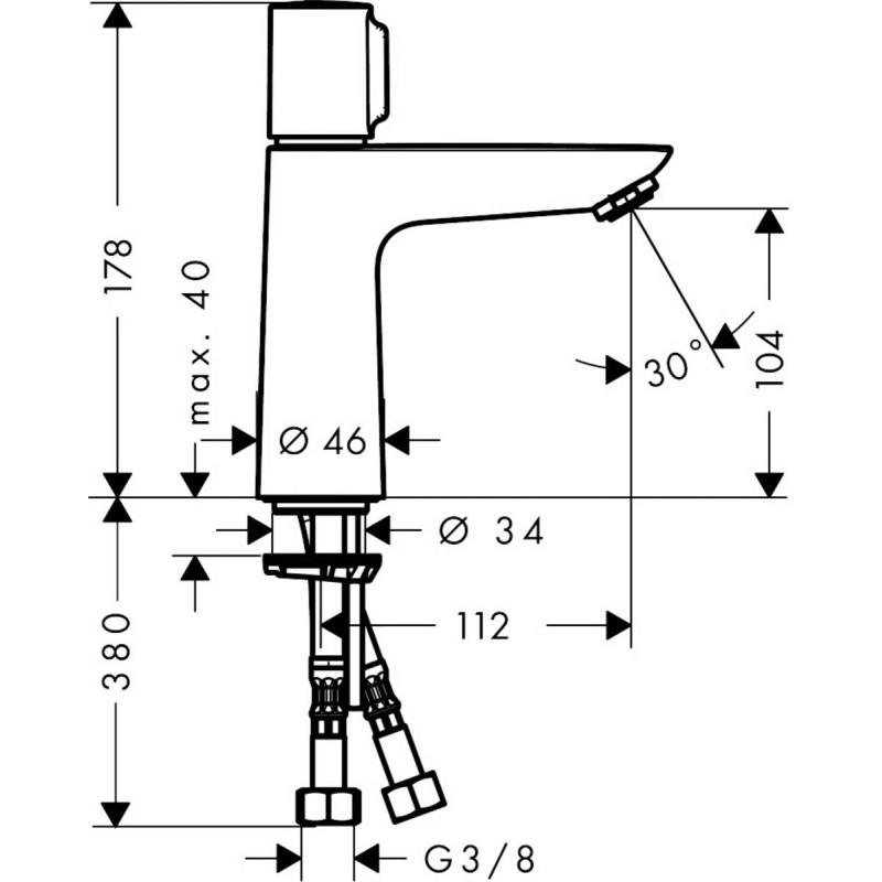 Змішувач для умивальника Hansgrohe Talis Select E, хром (71751000) Фото - 1