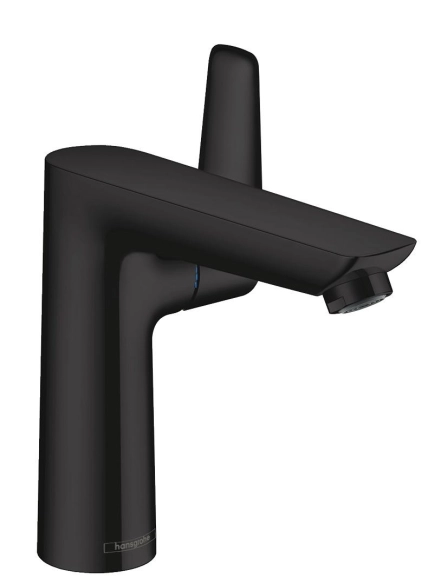 Змішувач для умивальника Hansgrohe Talis E 150, одноважiльний, зi зливним гарнiтуром, чорний матовий