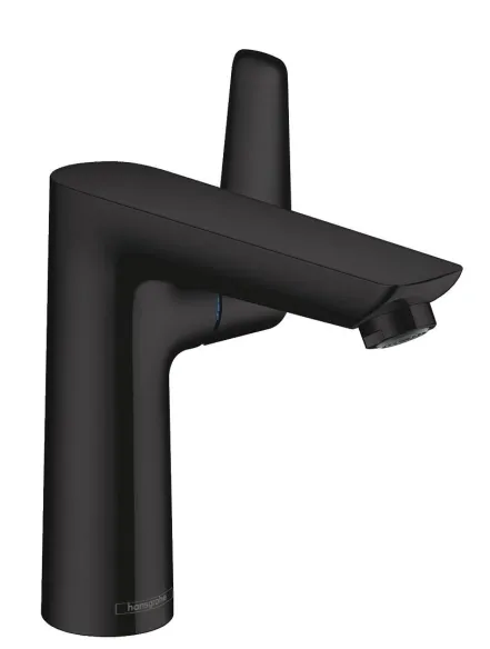 Змішувач для умивальника Hansgrohe Talis E 150, одноважiльний, зi зливним гарнiтуром, чорний матовий
