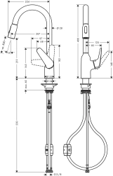 Змішувач для кухні Hansgrohe Focus M42 224мм, хром (71800000) Фото - 1