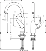 Змішувач для кухні Hansgrohe M421-H220, одноважiльний, хром Фото - 3