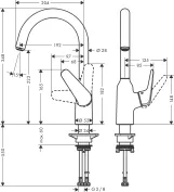 Смеситель для кухни Hansgrohe M421-H220, однорычажный, хром Фото - 3
