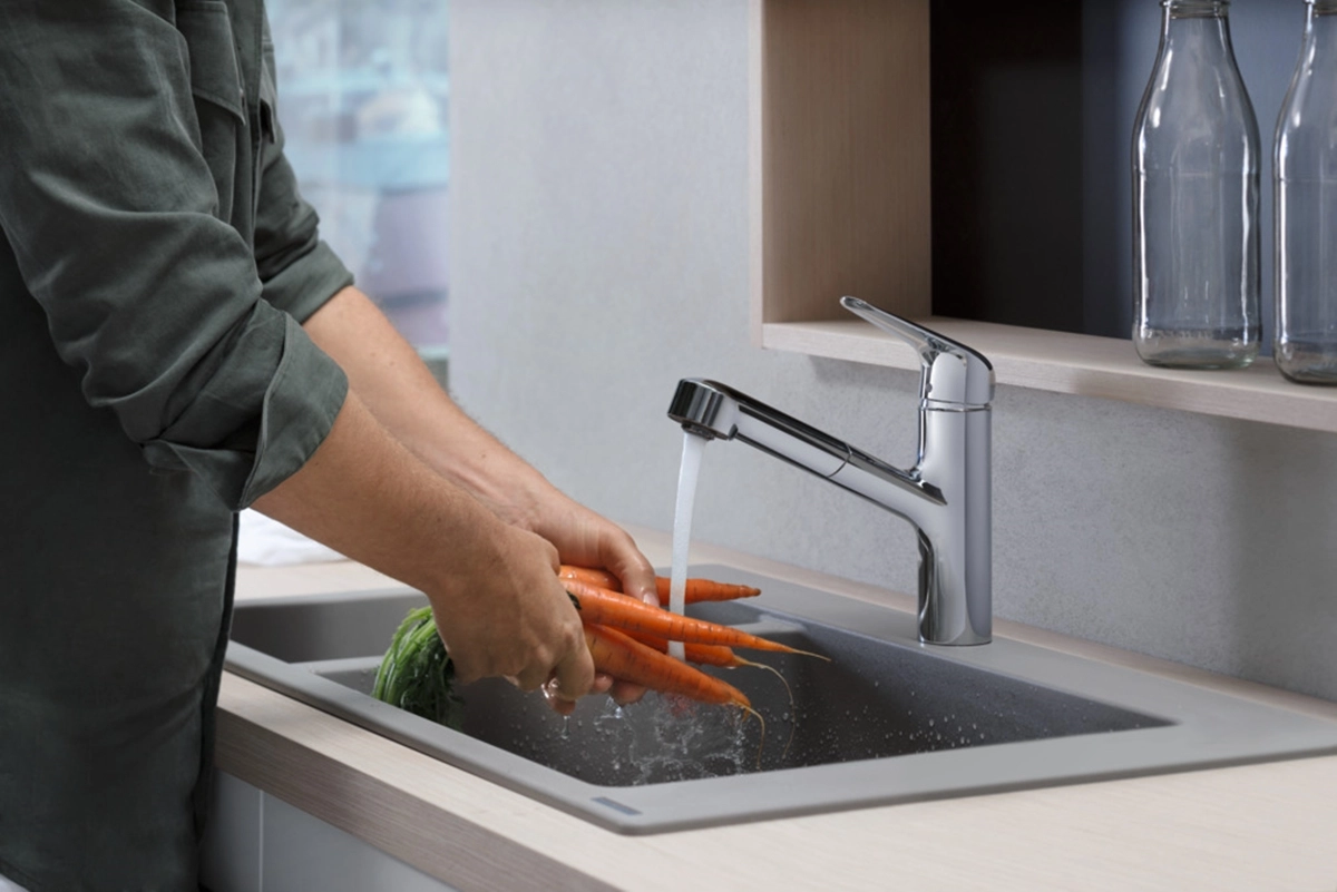 Змiшувач для кухнi Hansgrohe M427-H150, одноважiльний, з висувним виливом, хром Фото - 2