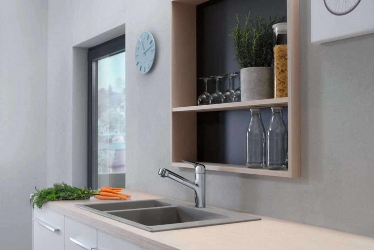 Змiшувач для кухнi Hansgrohe M427-H150, одноважiльний, з висувним виливом, хром Фото - 3