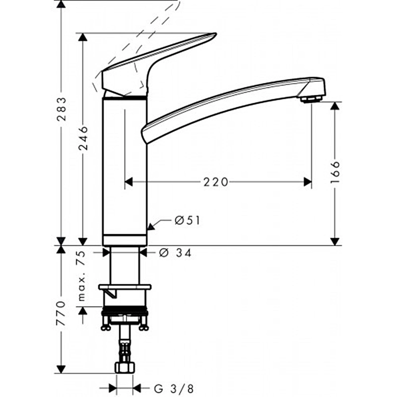 Змішувач для кухні Hansgrohe Logis M31, хром (71833000) Фото - 1