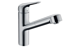 Змішувач для кухні Hansgrohe FOCUS M42 150 1jet, EcoSmart, одноважільний, з висувним виливом, хром