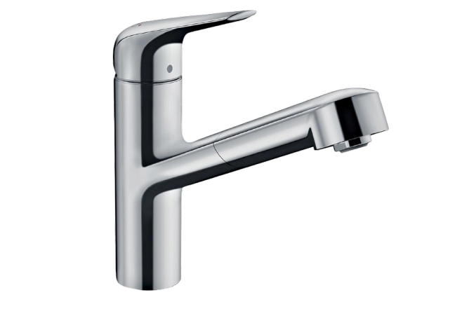 Змішувач для кухні Hansgrohe FOCUS M42 150 1jet, EcoSmart, одноважільний, з висувним виливом, хром