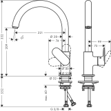 Змішувач для кухні Hansgrohe Vernis Blend M35 221мм, хром (71870000) Фото - 1