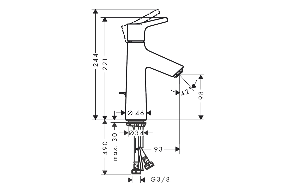 Змішувач для раковини Hansgrohe Talis S (72020000) Фото - 2