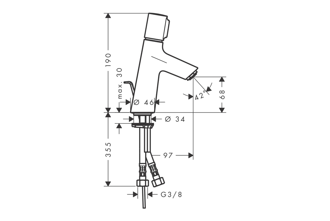 Змішувач для умивальника Hansgrohe Talis Select S 80 з донним клапаном, хром (72040000) Фото - 2