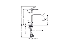 Змішувач для умивальника Hansgrohe REBRIS S 110,  чорний  матовий Фото - 3
