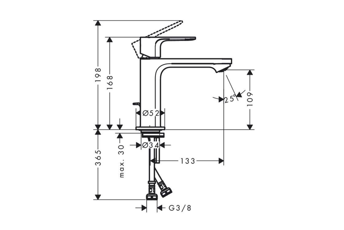 Змішувач для умивальника Hansgrohe  REBRIS E 110 Фото - 1