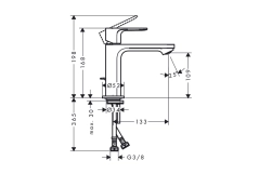 Змішувач для умивальника Hansgrohe Rebris E 110 (72557670) Фото - 3