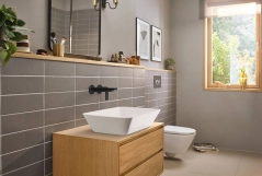 Змішувач для умивальника Hansgrohe REBRIS E на 2 отвори, чорний матовий Фото - 1