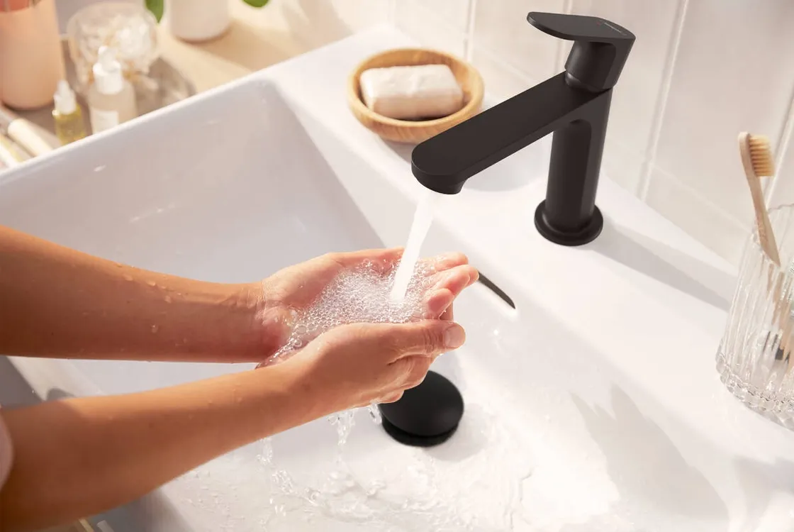 Змішувач одноважільний для раковини Hansgrohe Rebris S 110 Coolstart EcoSmart (72588670) Фото - 1