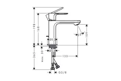 Змішувач одноважільний для раковини Hansgrohe Rebris S 110 Coolstart EcoSmart (72588670) Фото - 2
