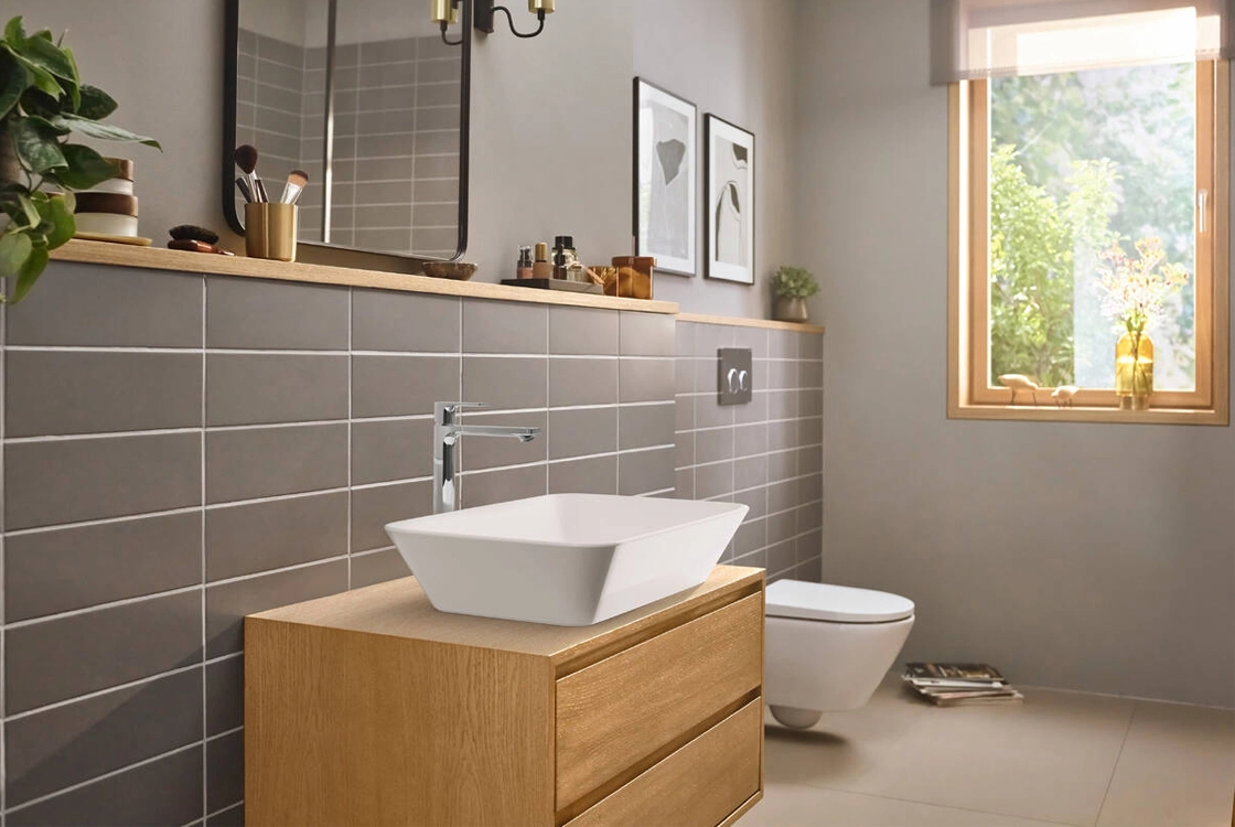 Змішувач для умивальника Hansgrohe REBRIS E 240, CoolStart,EcoSmart +, хром Фото - 2