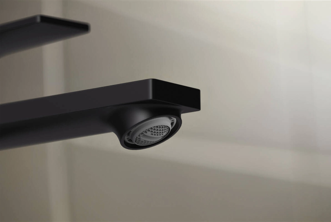 Смеситель для умывальника Hansgrohe REBRIS E 240, CoolStart,EcoSmart+, черный матовый Фото - 1