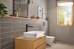 Смеситель для умывальника Hansgrohe REBRIS E 240, CoolStart,EcoSmart+, черный матовый Фото - 2