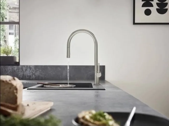 Змішувач для кухні Hansgrohe Talis M54 210 2jet з витяжним виливом, нержавіюча сталь (72800800) Фото - 2