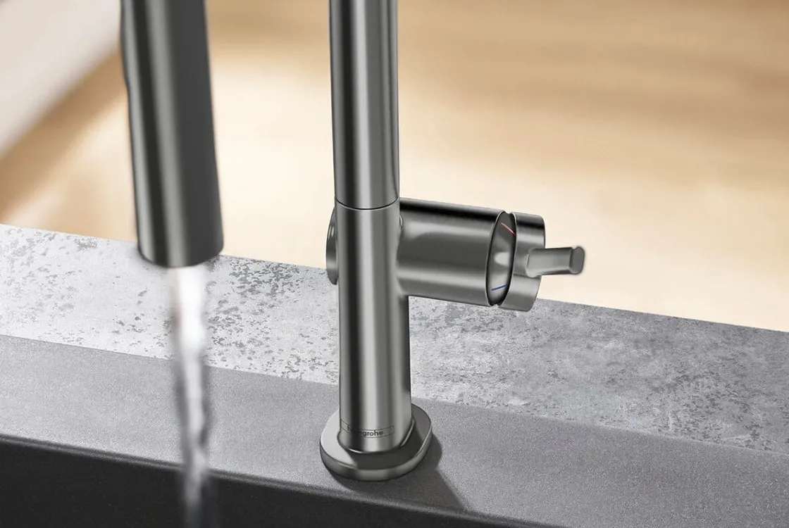 Змішувач для кухні Hansgrohe Talis 210 2jet з витяжним виливом Sbox, чорний хром (72801340) Фото - 2