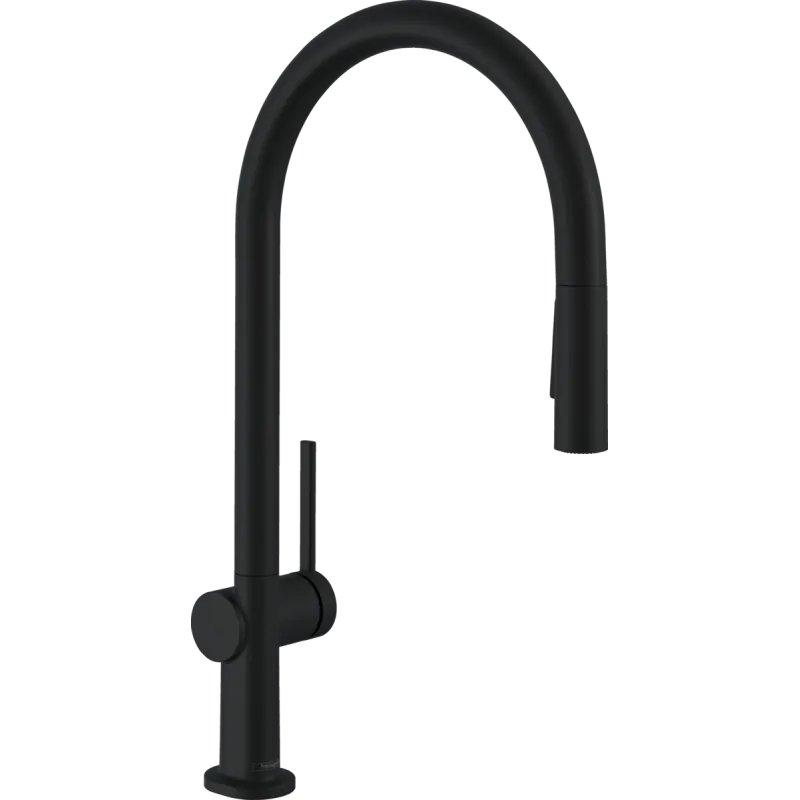 Кухонний змішувач Hansgrohe Talis 210 2jet з витяжним виливом Sbox, чорний матовий (72801670)