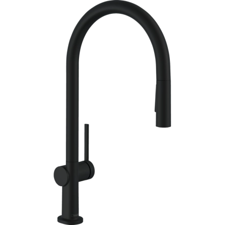 Кухонний змішувач Hansgrohe Talis 210 2jet з витяжним виливом Sbox, чорний матовий (72801670)